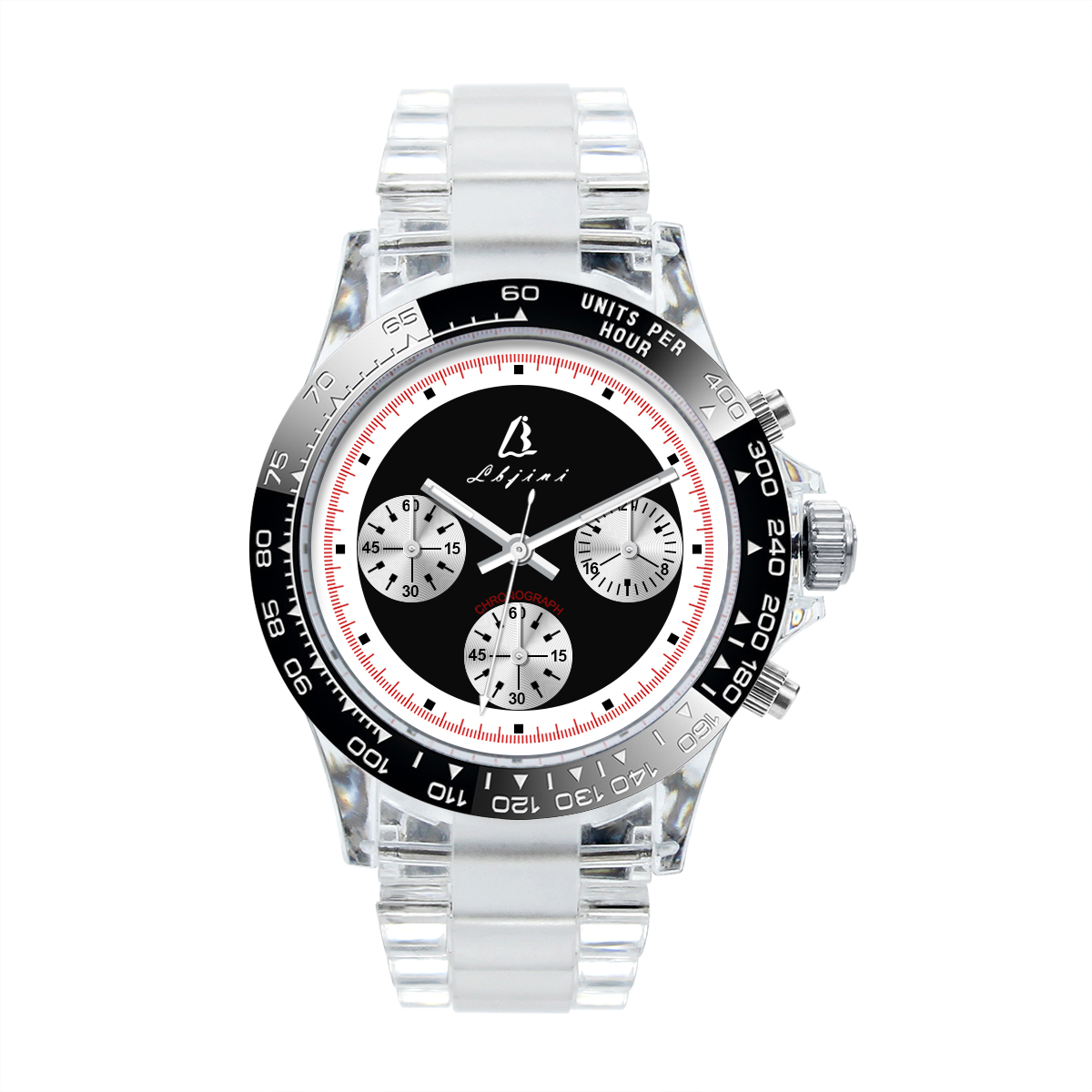 Manufacturing facility Direct Luminous Multifunction Quartz Look ahead to Males – Clear Plastic Waterproof Chronograph