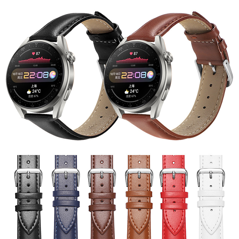 Premium Full Grain Real Leather-based Watch Band - Fast Launch Straps for Good Watches in 18/19/20/22mm Sizes